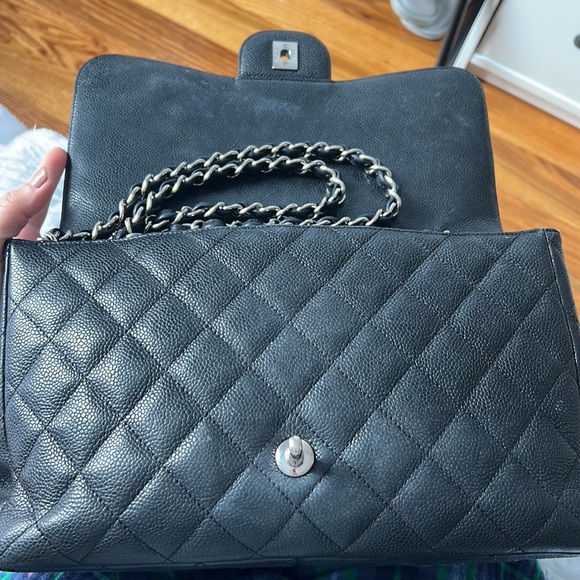 CHANEL JUMBO CAVIAR SINGLE FLAP BAG black silver - Picture 9 of 17